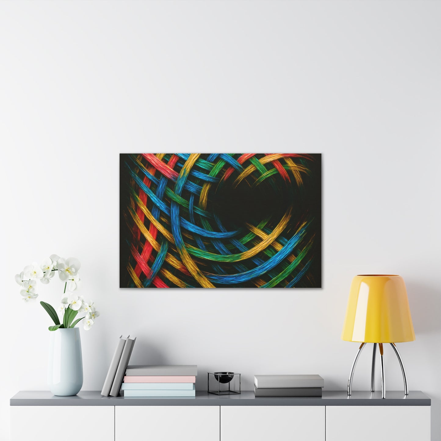 Vibrant Abstract Canvas Art - Weave Design
