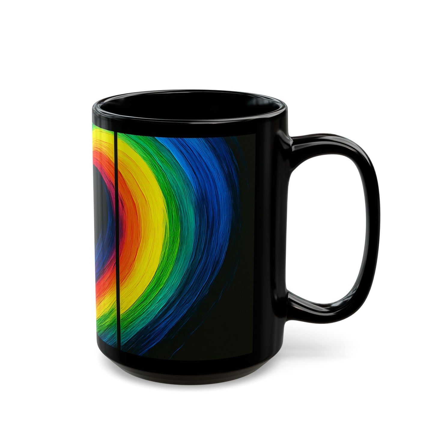 Unique Ceramic Black Mug - Cyclone Design