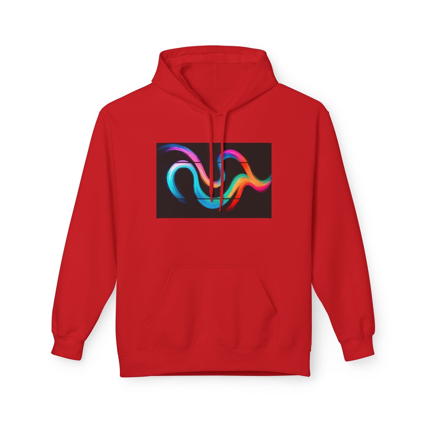 Colorful Wave Fleece Hoodie - Weave Design
