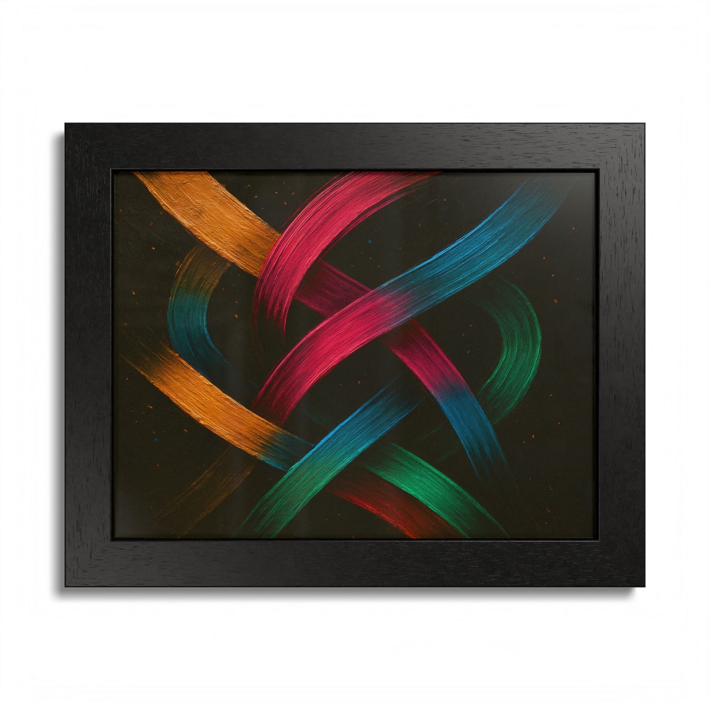 Vibrant Wooden Framed  Gallery Wall Art - Weave Design