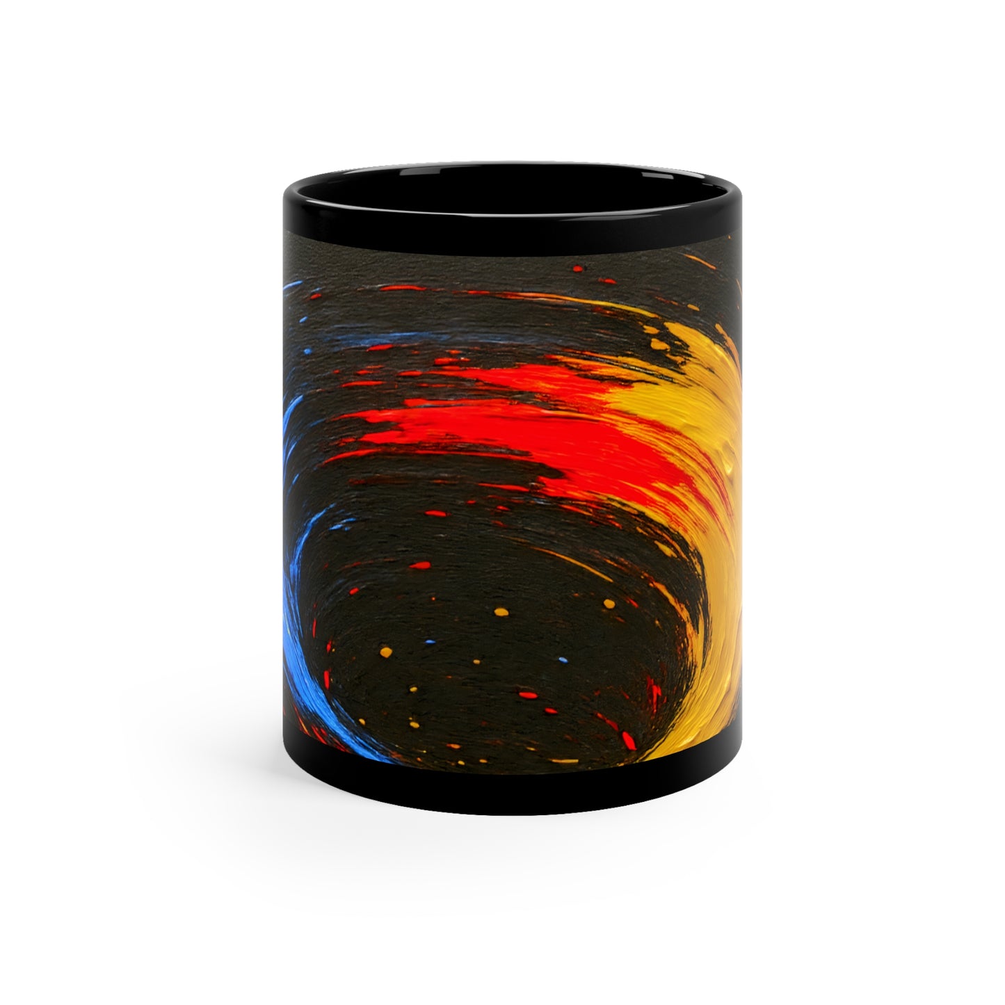 Artistic Abstract Coffee Mug, 11oz Ceramic Cup - Cyclone Design