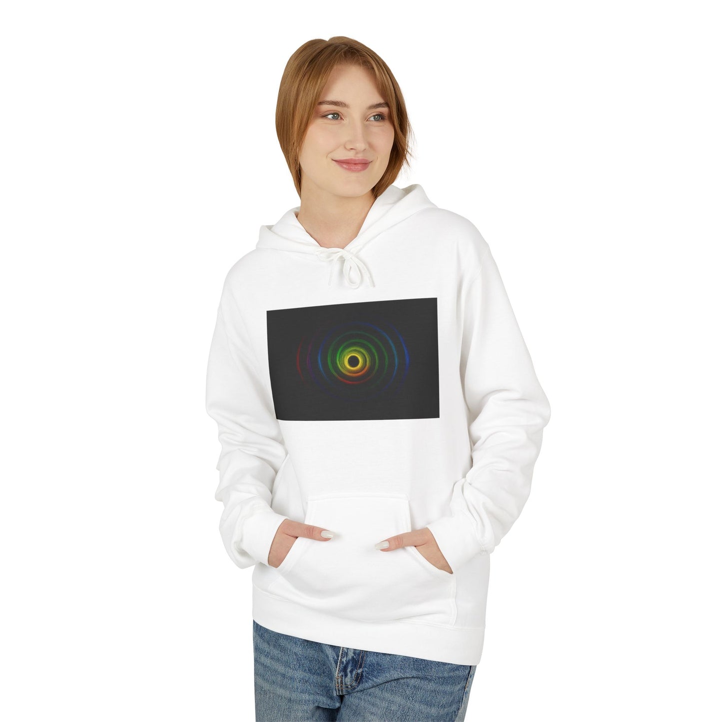 Colorful Wave Graphic Fleece Unisex Hoodie - Cycone Design