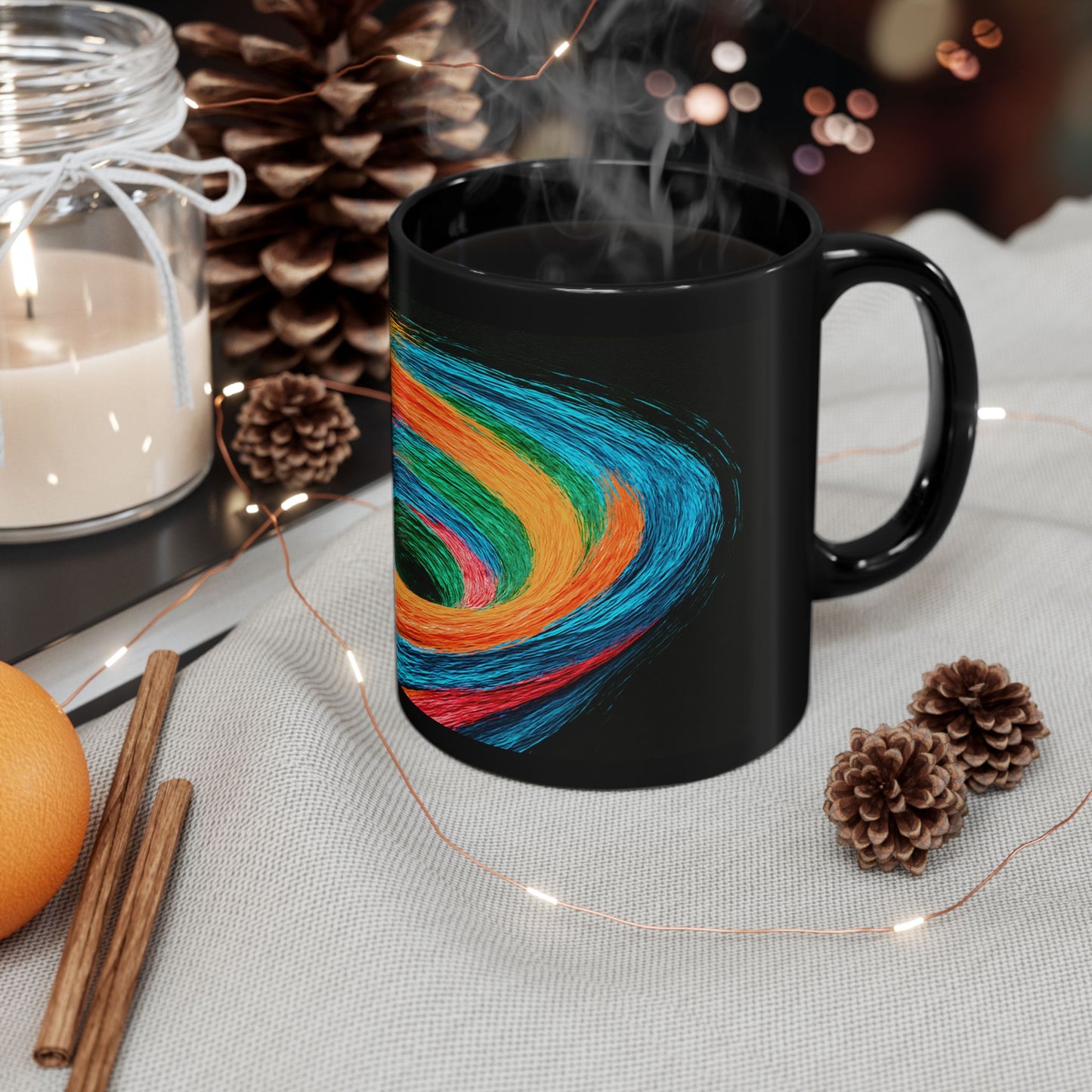 Vibrant Swirl Ceramic Mug - Cyclone Design