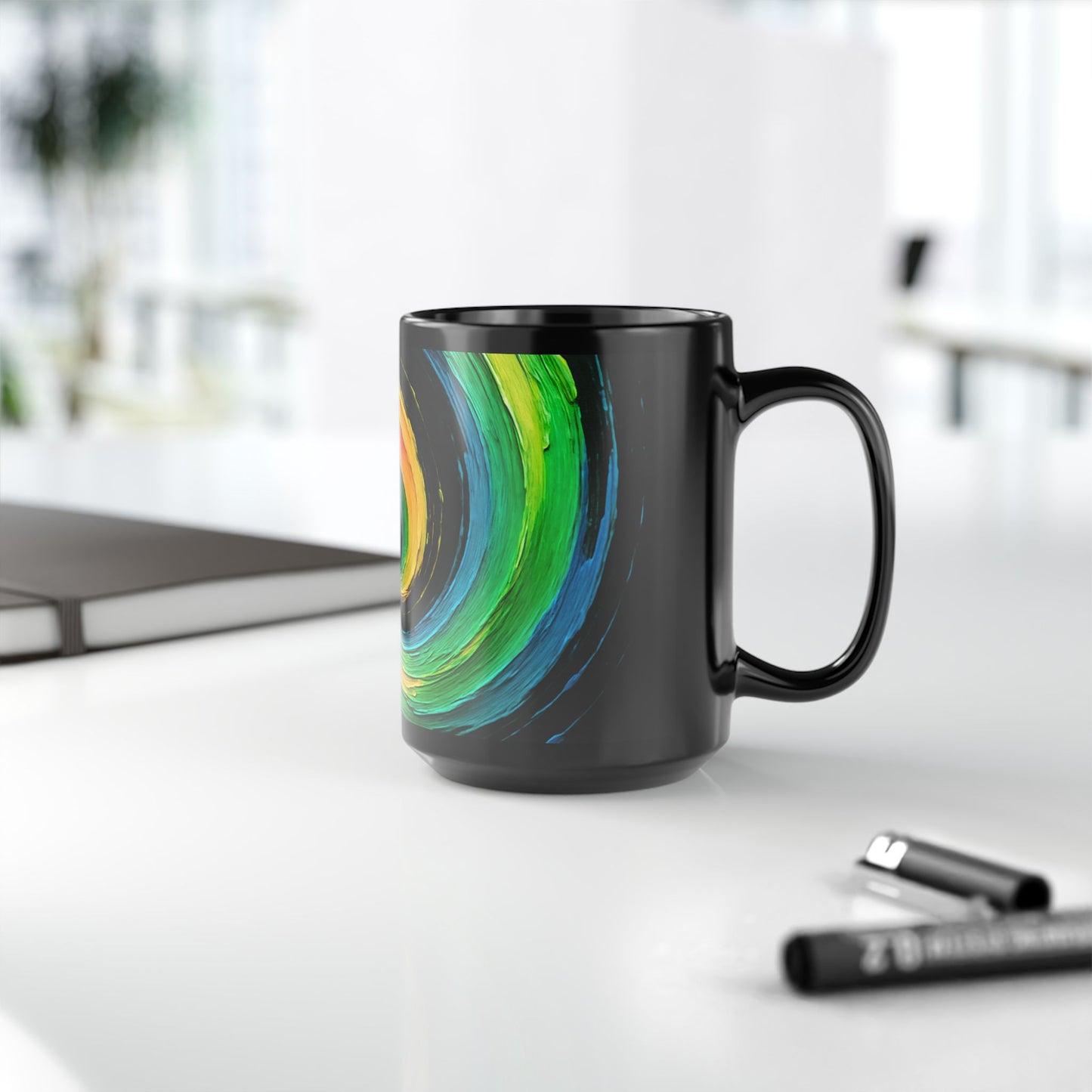 Black Coffee Mug - Cyclone Design