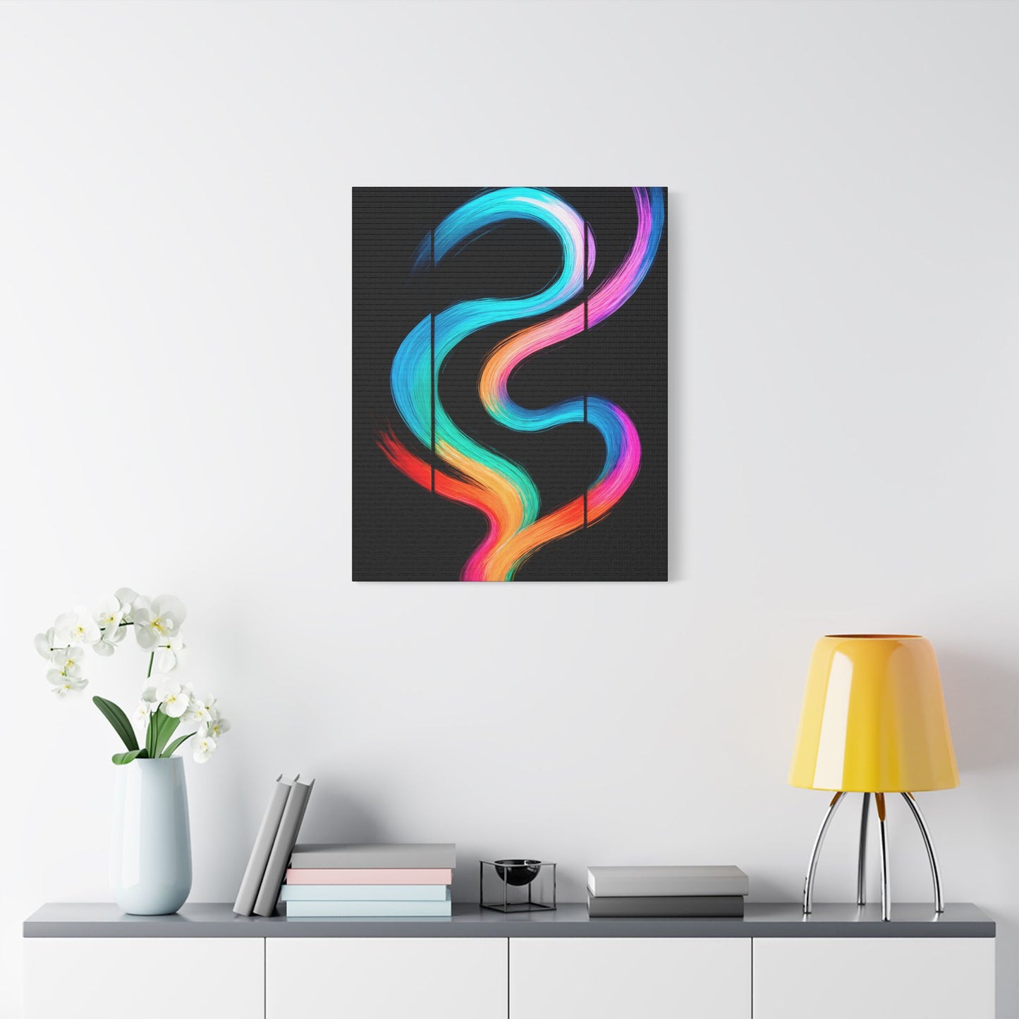 Stretched Canvas Colorful Abstract Wall Decor - Weave Design