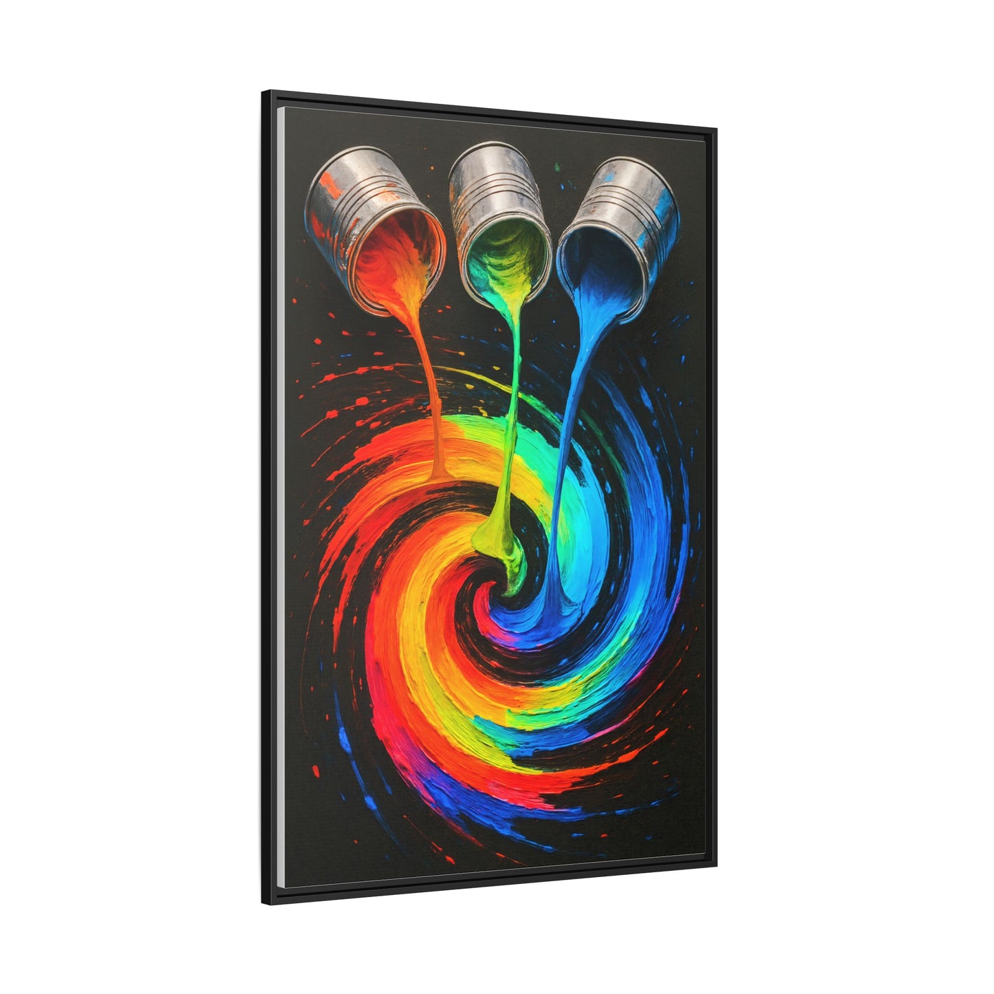 Colorful Abstract Wall Art Framed Canvas Print  - Melt Design