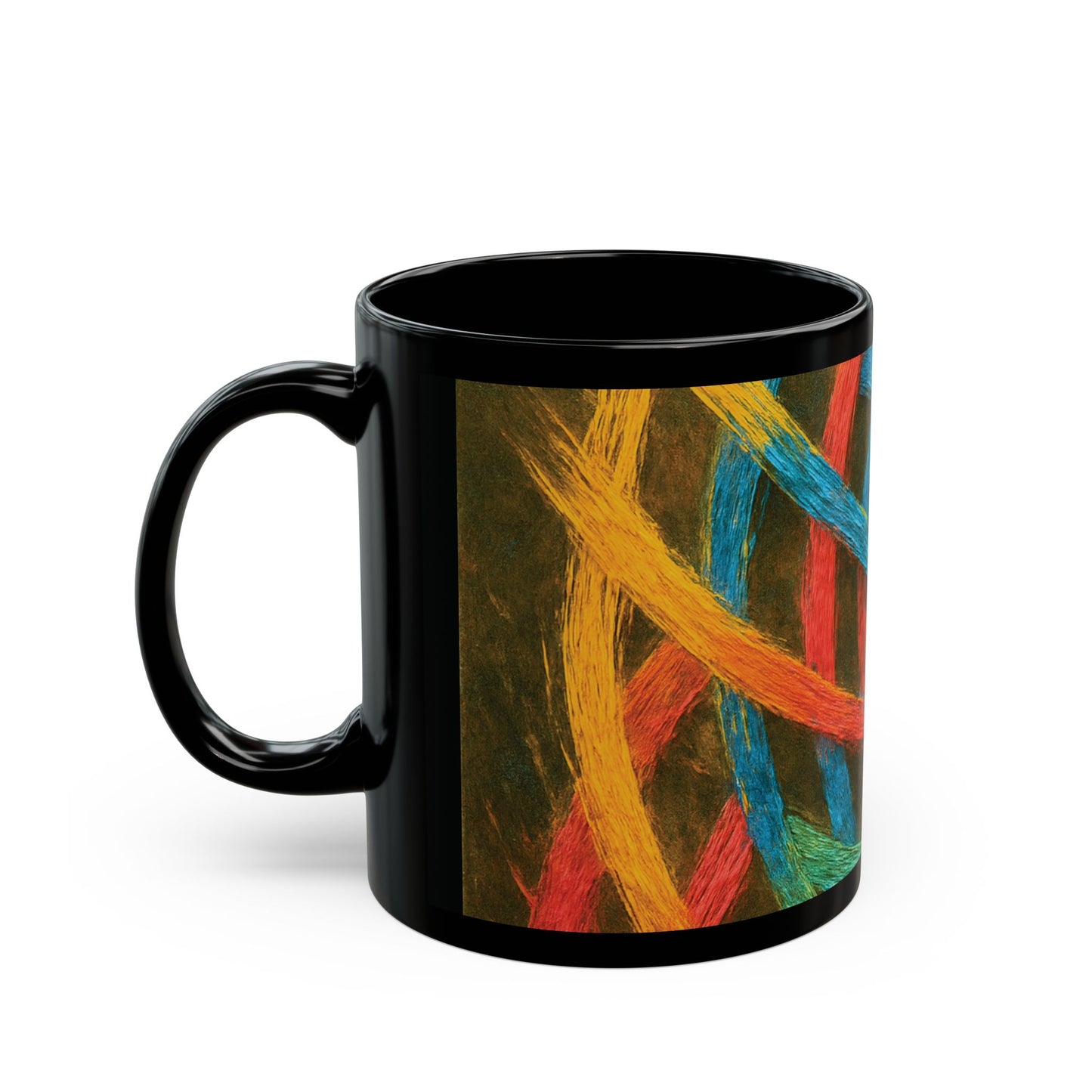 Vibrant Weave Design Black Mug (11oz, 15oz)