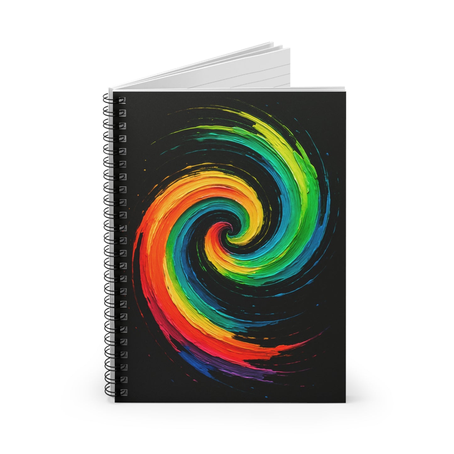 Vibrant Colorful Spiral Notebook - Cyclone Design