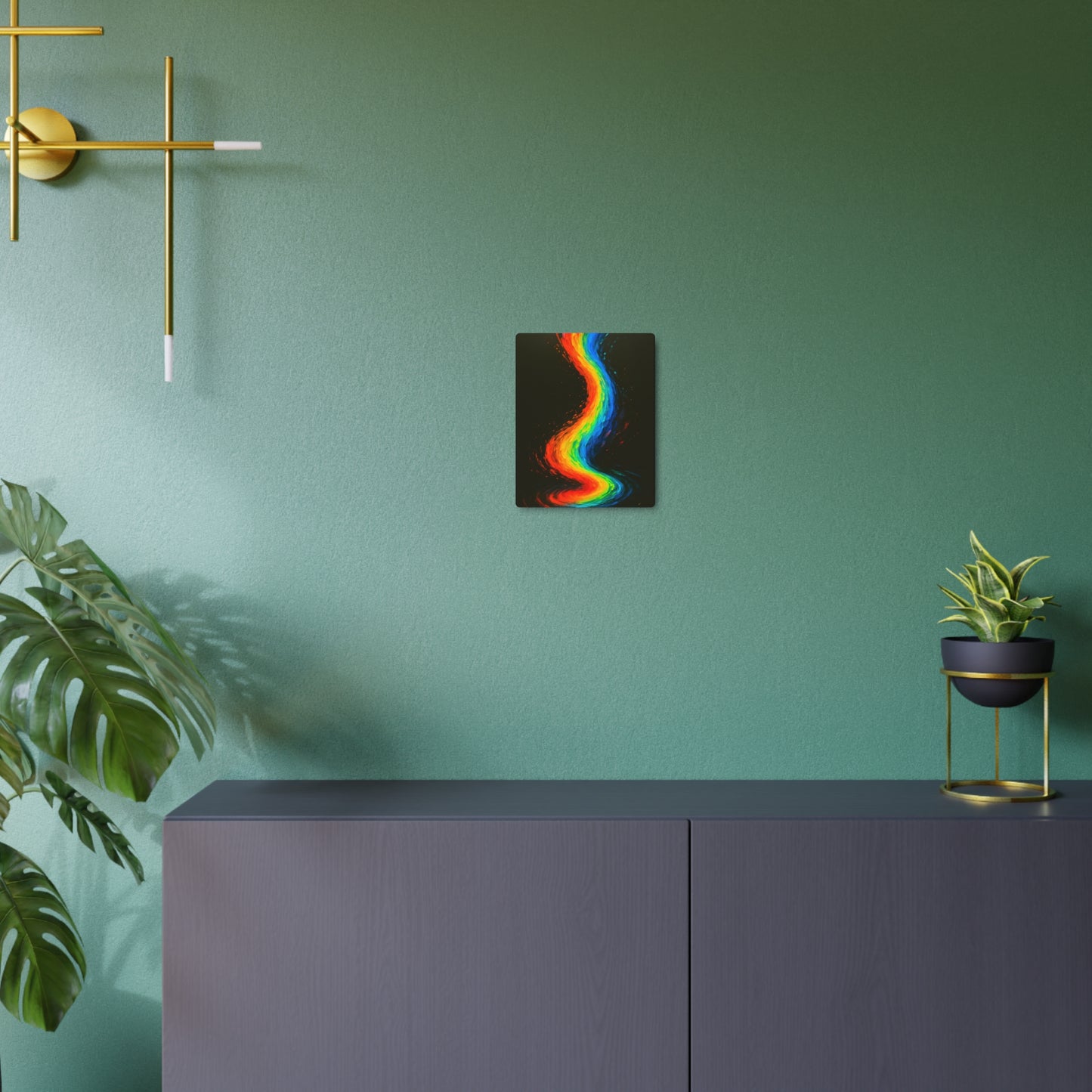 Vibrant Rainbow Metal Art Print - Melt Design