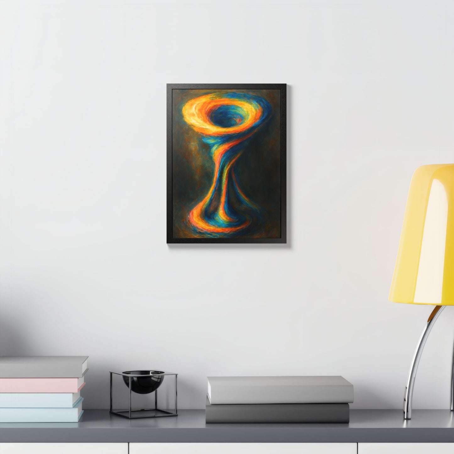 Multi-Color Wooden Framed Art Print - Cyclone Design