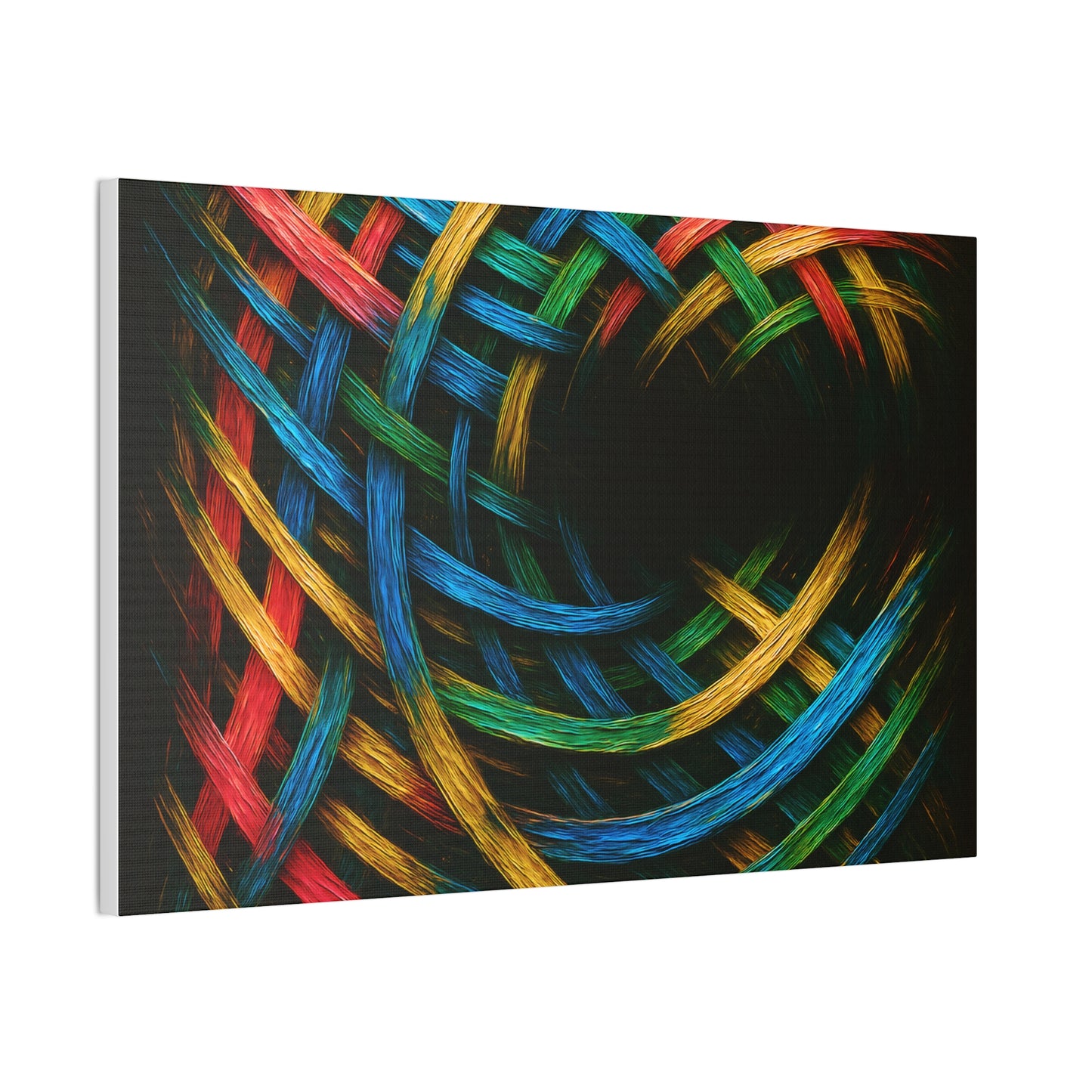 Vibrant Abstract Canvas Art - Weave Design