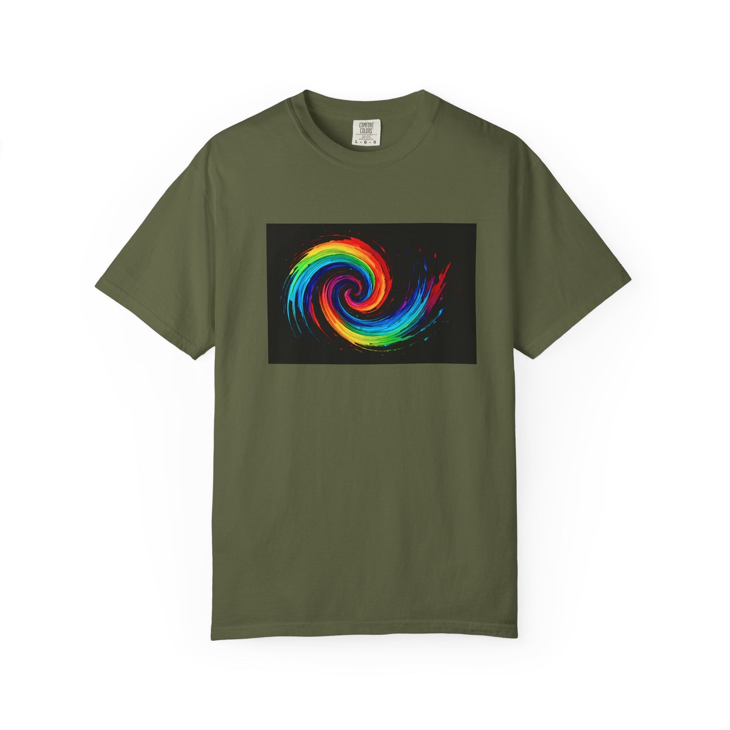 Colorful Swirl Unisex Garment-Dyed T-Shirt - Cyclone Design