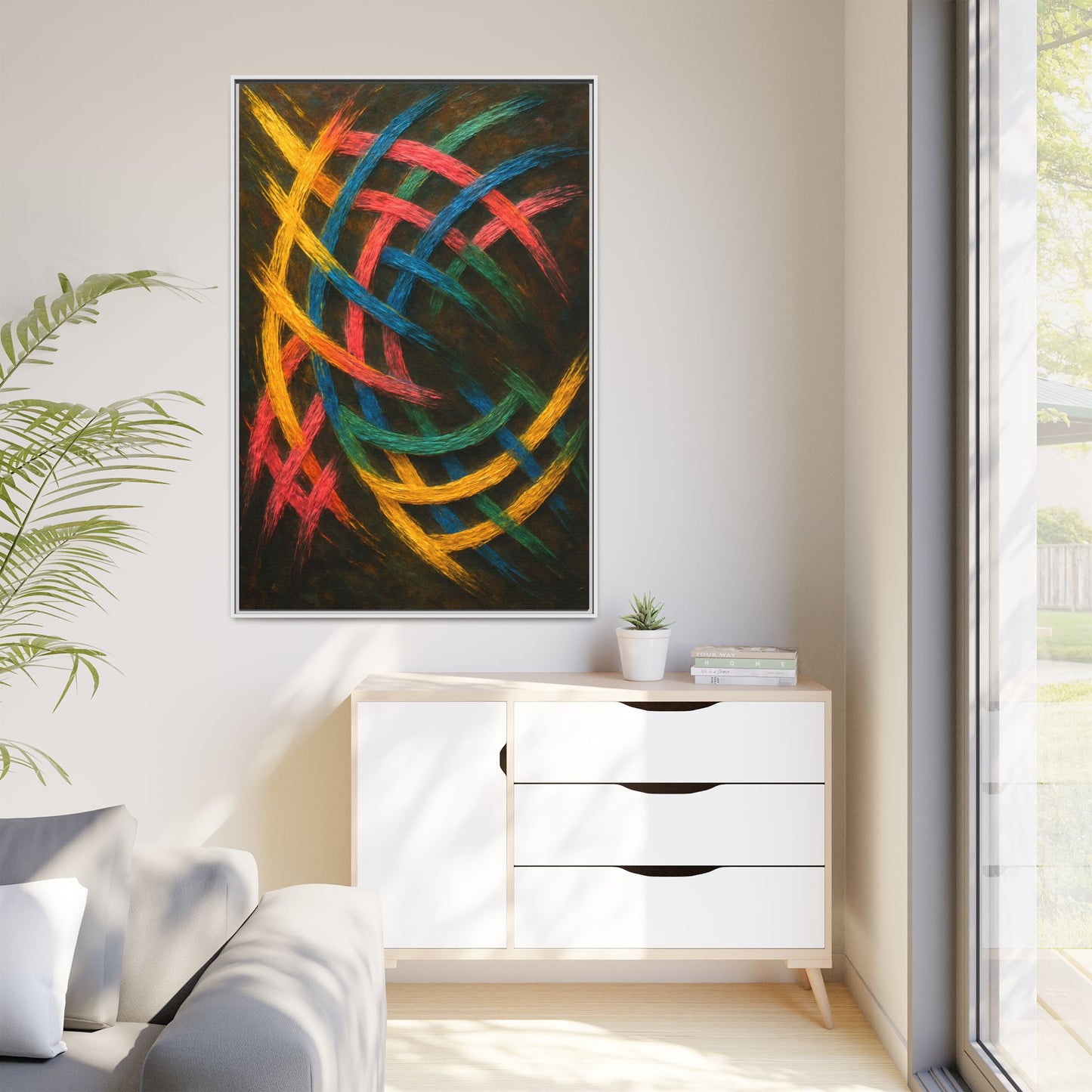 Multi-Color Wave Canvas Art - Weave Design
