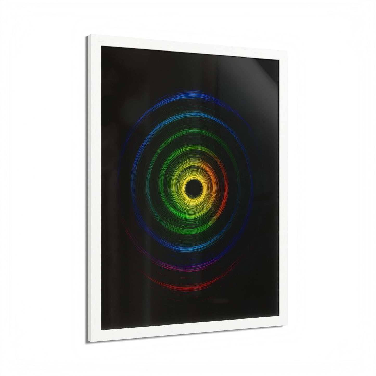 Modern Spiral Wooden Framed Print WallArt - Cyclone Design