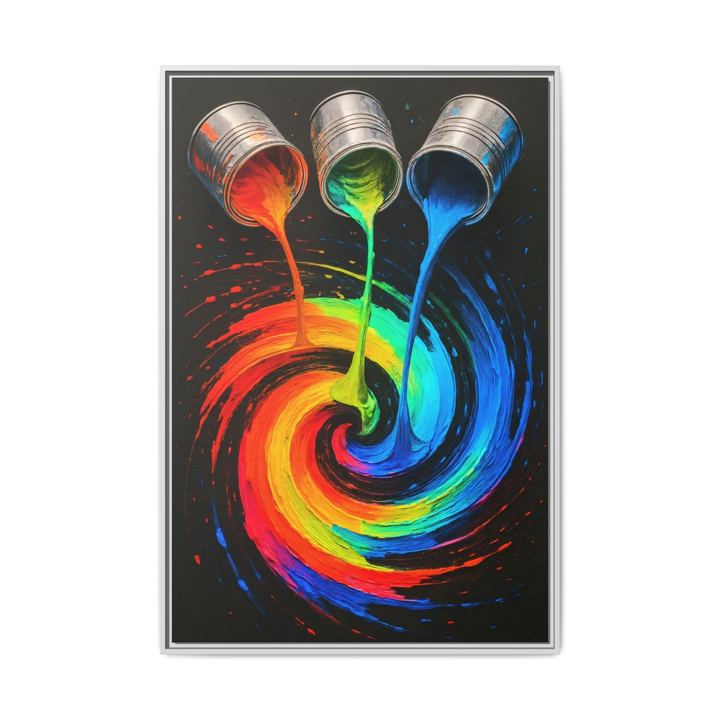 Colorful Abstract Wall Art Framed Canvas Print  - Melt Design