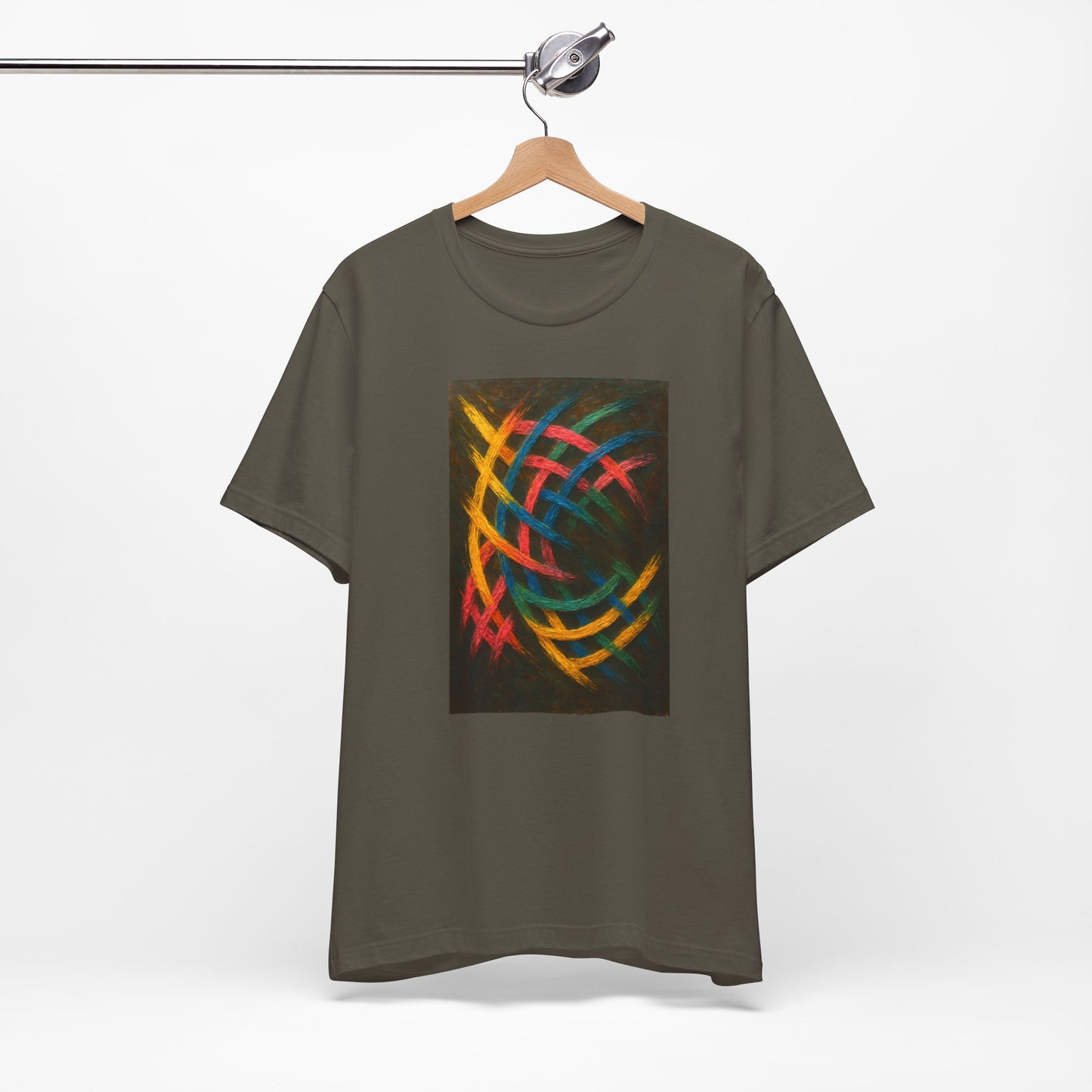 Colorful Abstract Art Tee for Creative Souls - Weave Design