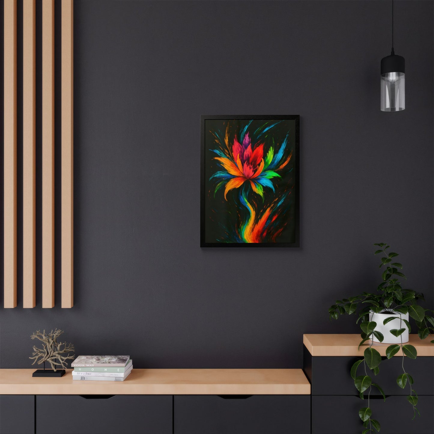 Vibrant Floral Framed  Wall Art - Melt Design
