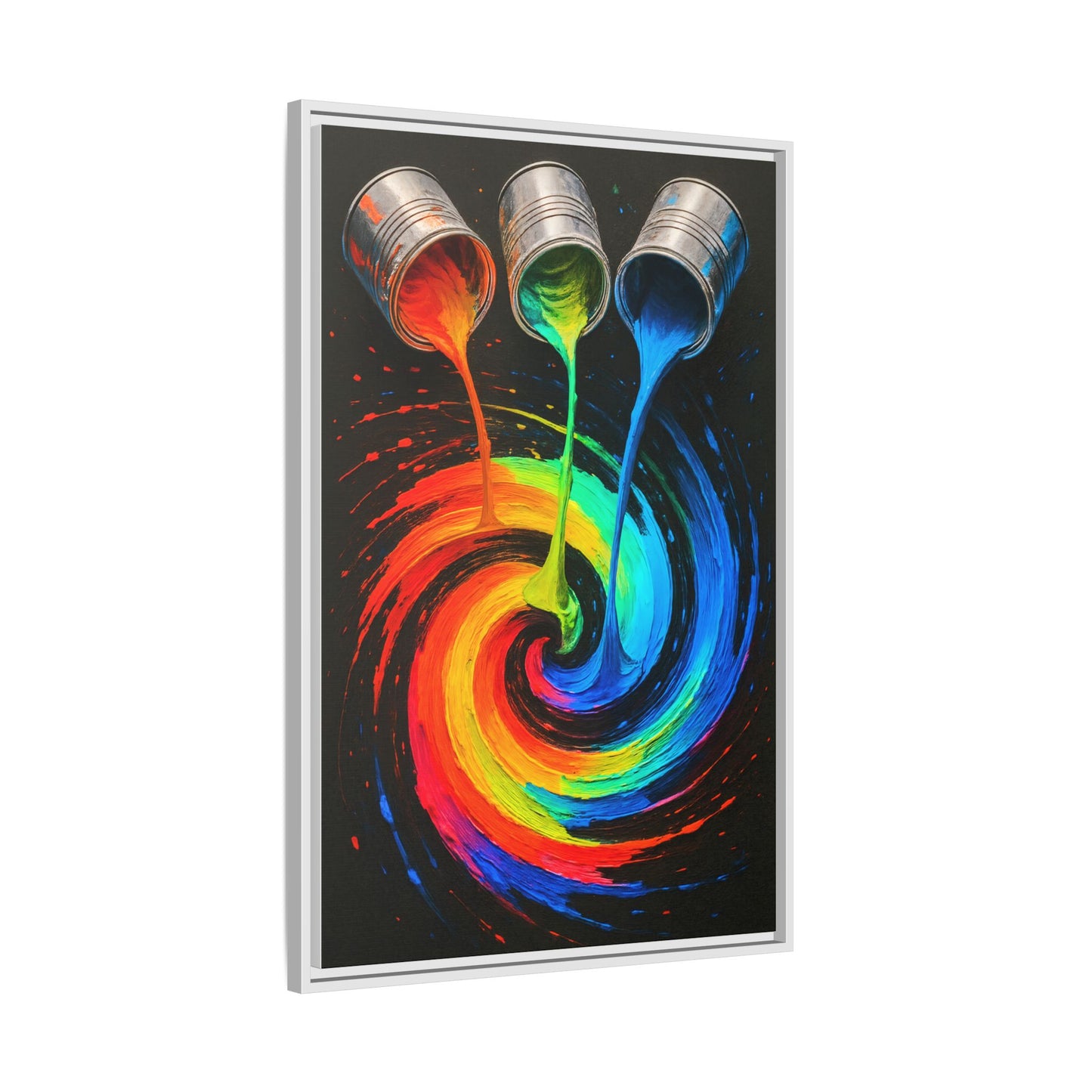 Colorful Abstract Wall Art Framed Canvas Print  - Melt Design