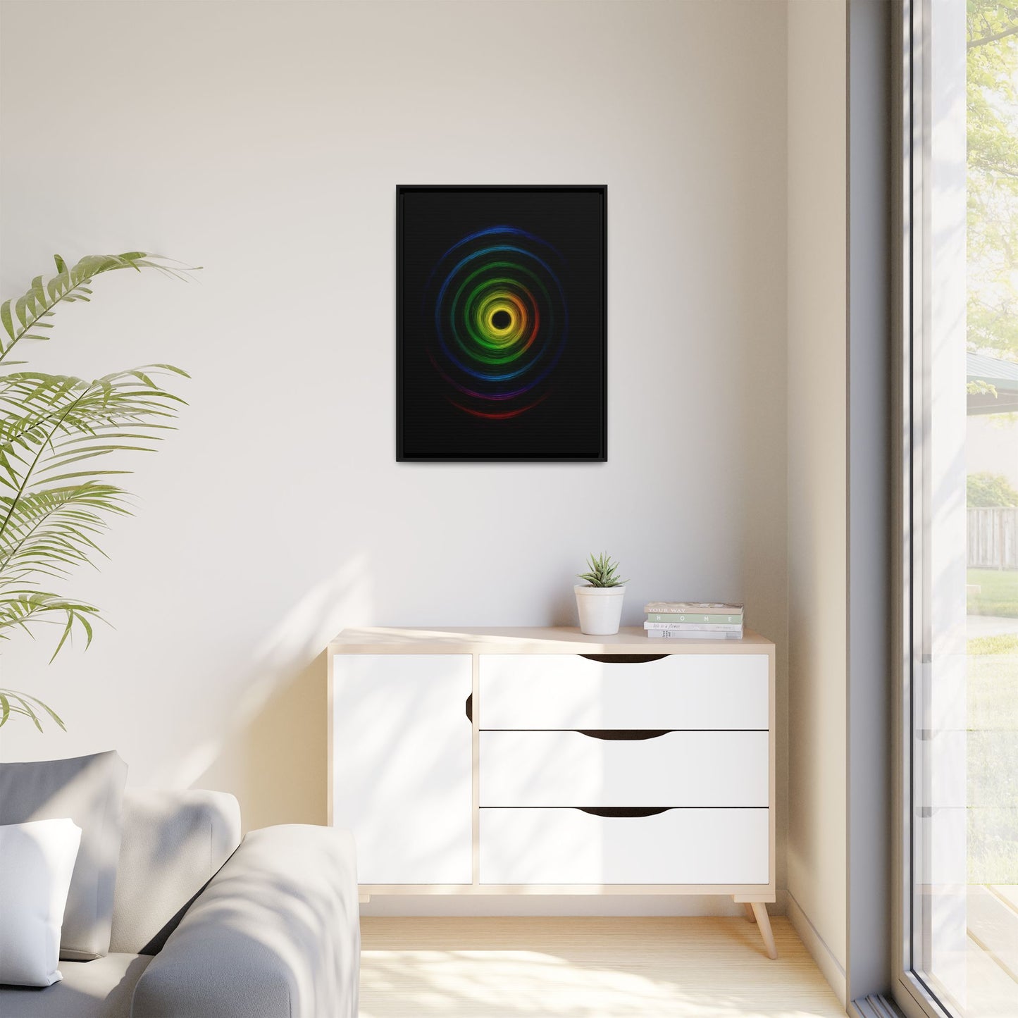 Framed Colorful Ripple Art Print - Cyclone Design