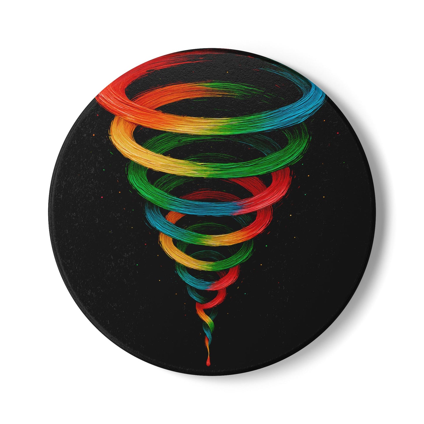 Vibrant Spiral Ceramic Coaster - Cyclone Design