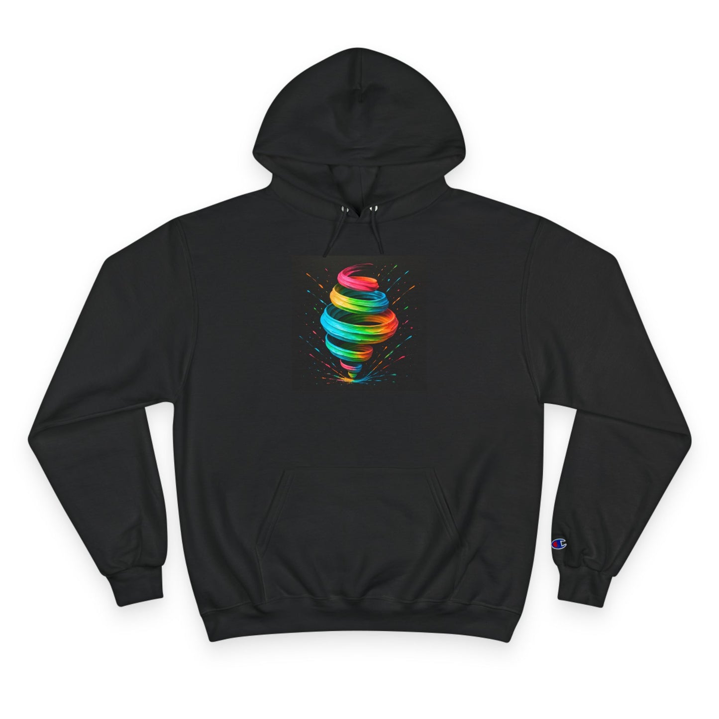 Cosmic Swirl Champion Hoodie - Cyclone Design