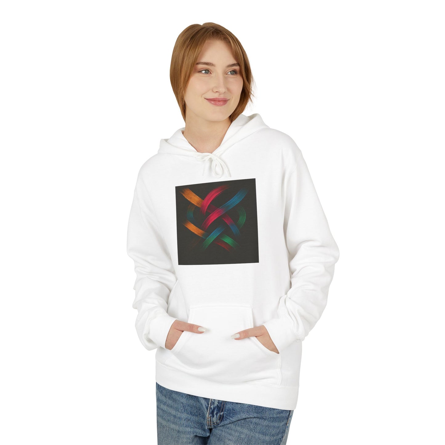 Stylish Unisex Fleece Hoodie - Weave Design