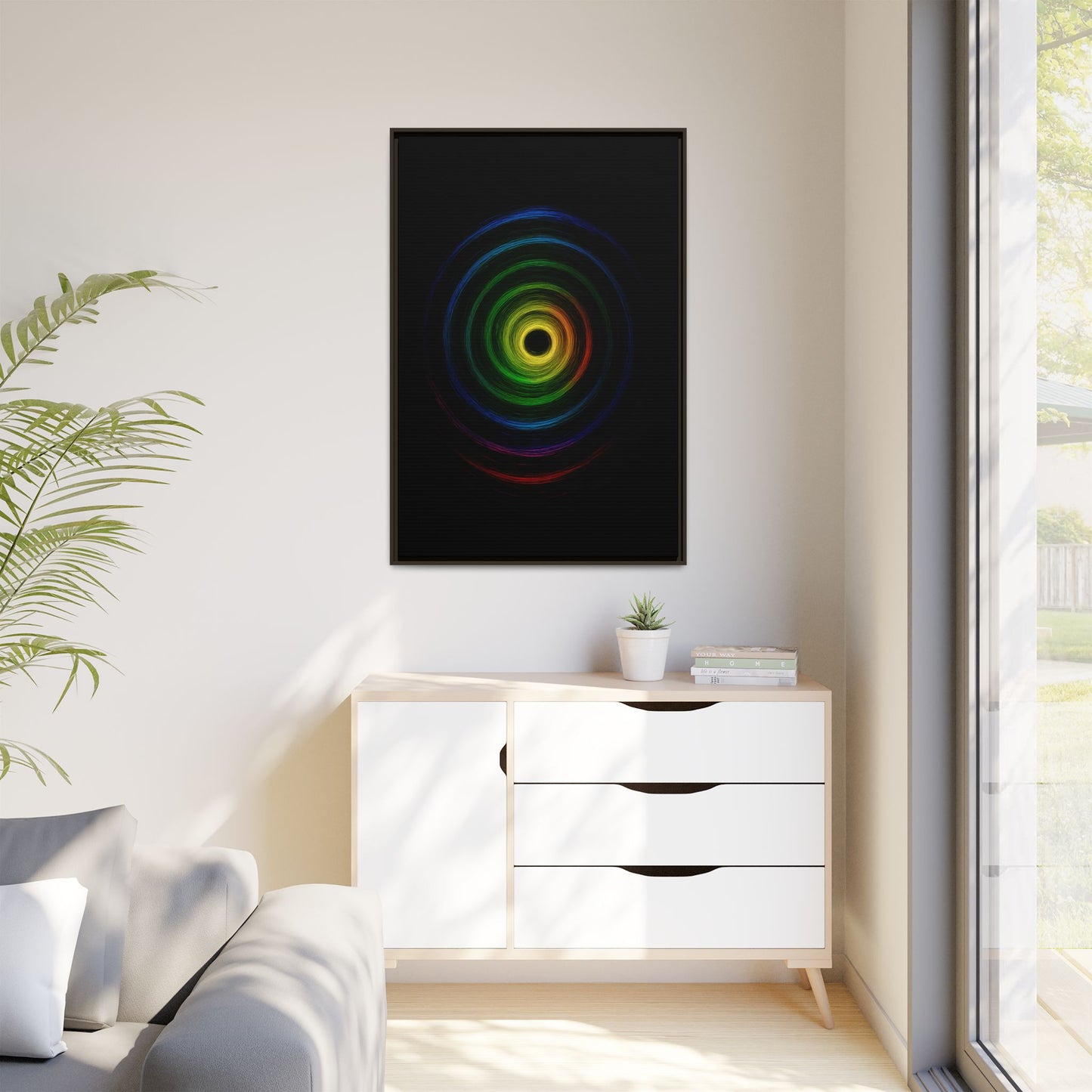 Framed Colorful Ripple Art Print - Cyclone Design