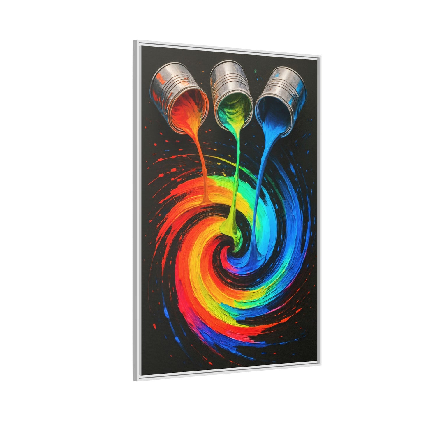 Colorful Abstract Wall Art Framed Canvas Print  - Melt Design