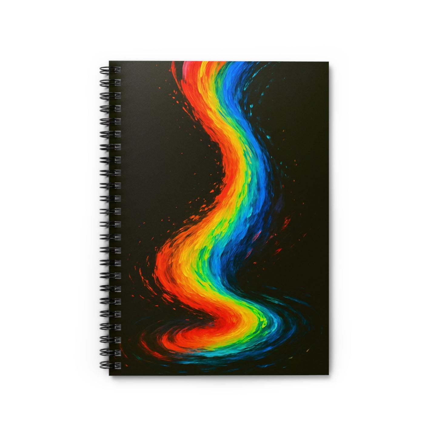Vibrant Rainbow Spiral Notebook - Metal Design