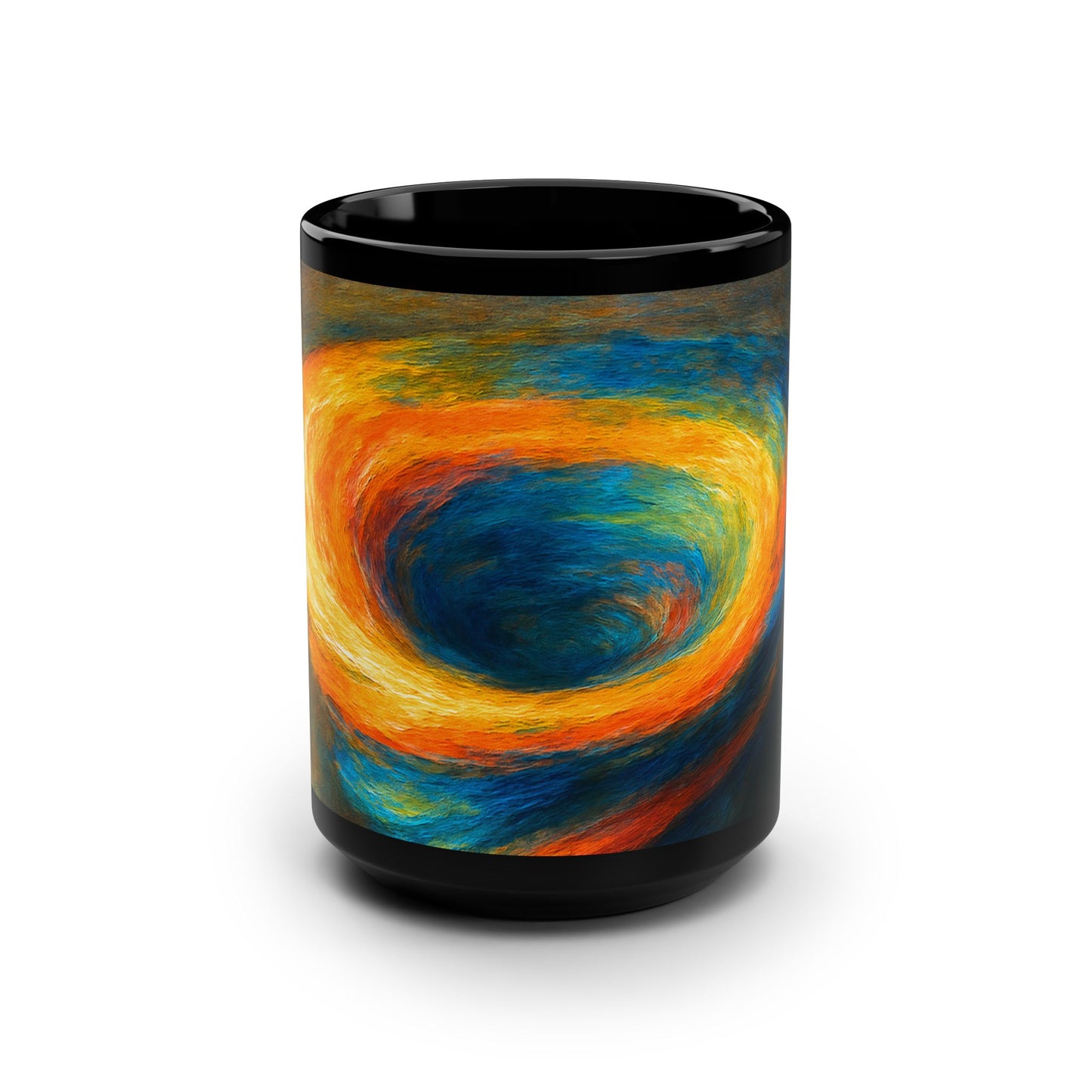 Black Mug for Art Lovers - Cyclone Design