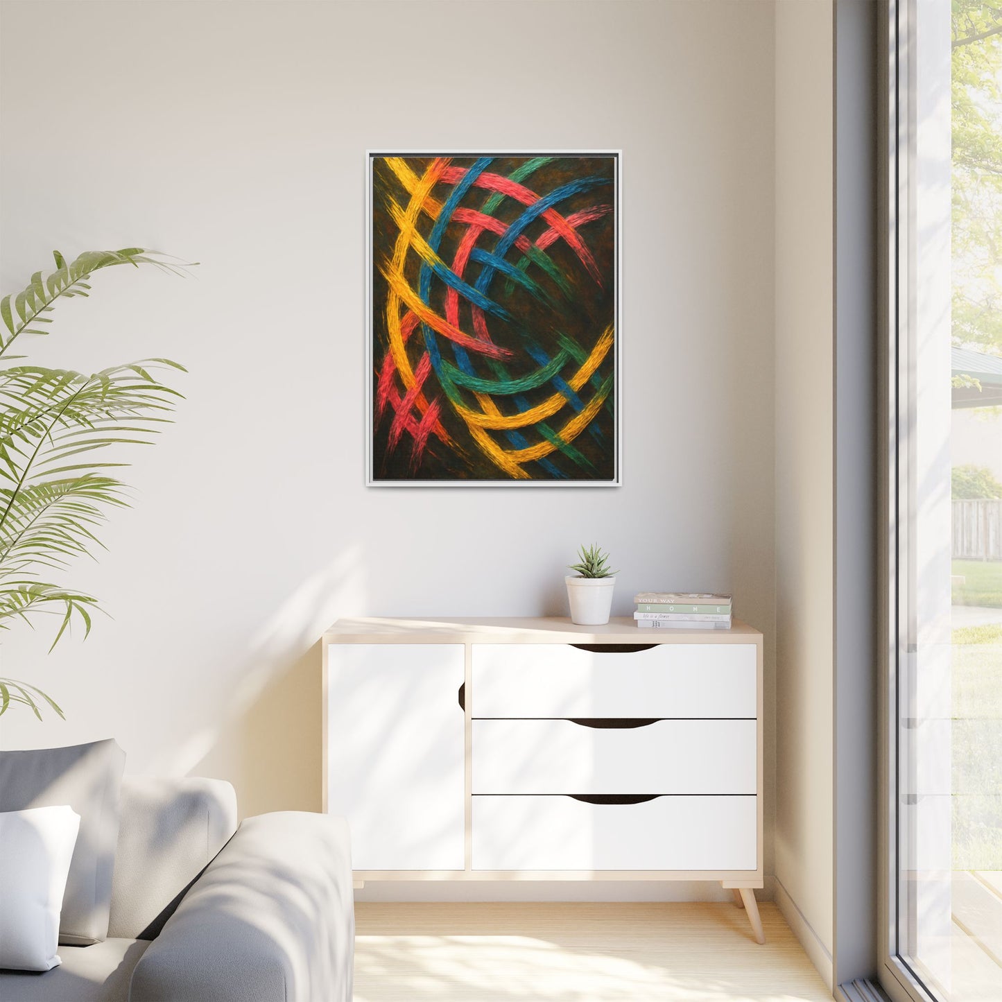 Multi-Color Wave Canvas Art - Weave Design