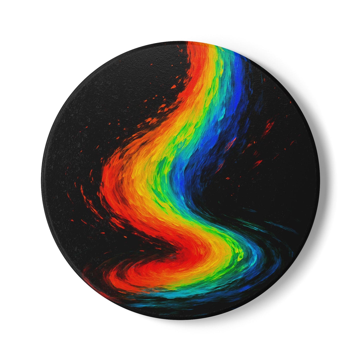 Vibrant Rainbow Ceramic Coaster - Melt Design