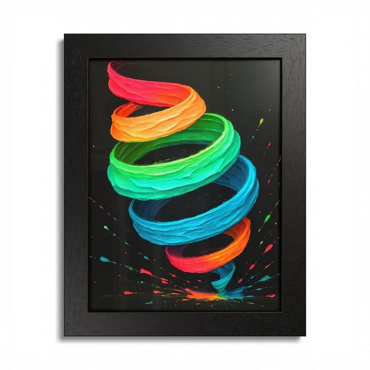 Colorful Spiral Framed Wall Art for Home Decor - Cyclone Design