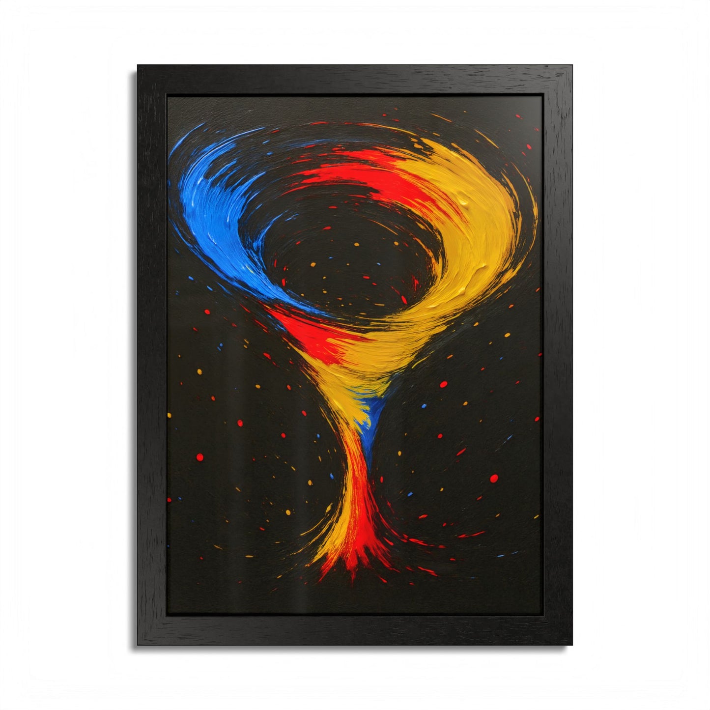 Vibrant Tornado Wooden Framed Wall Art - Cyclone Design