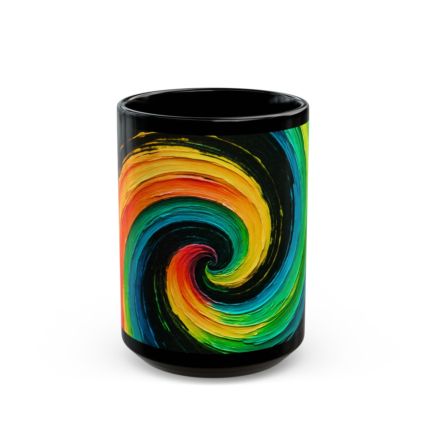 Black Coffee Mug - Cyclone Design