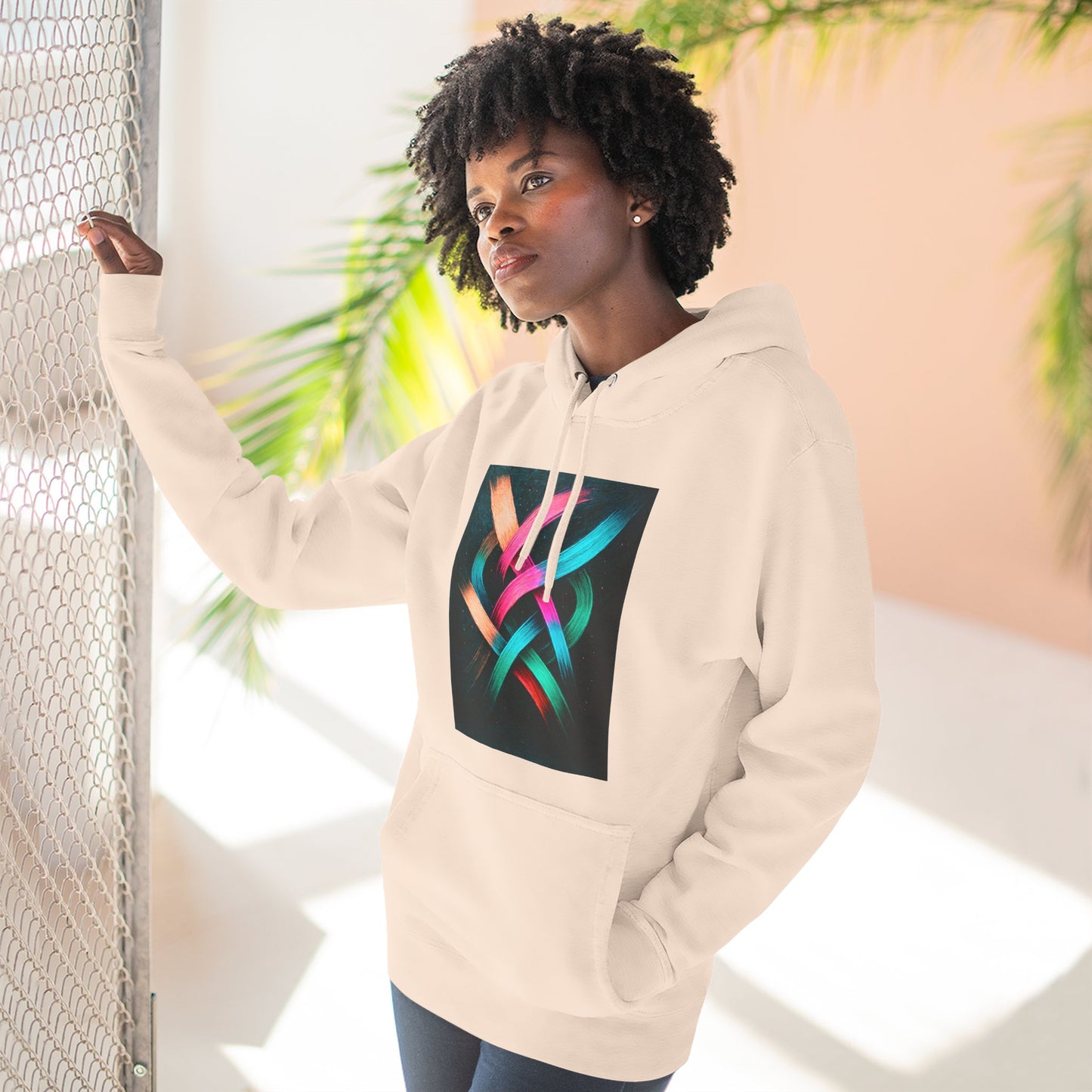 Colorful Abstract Art Hoodie - Weave Design