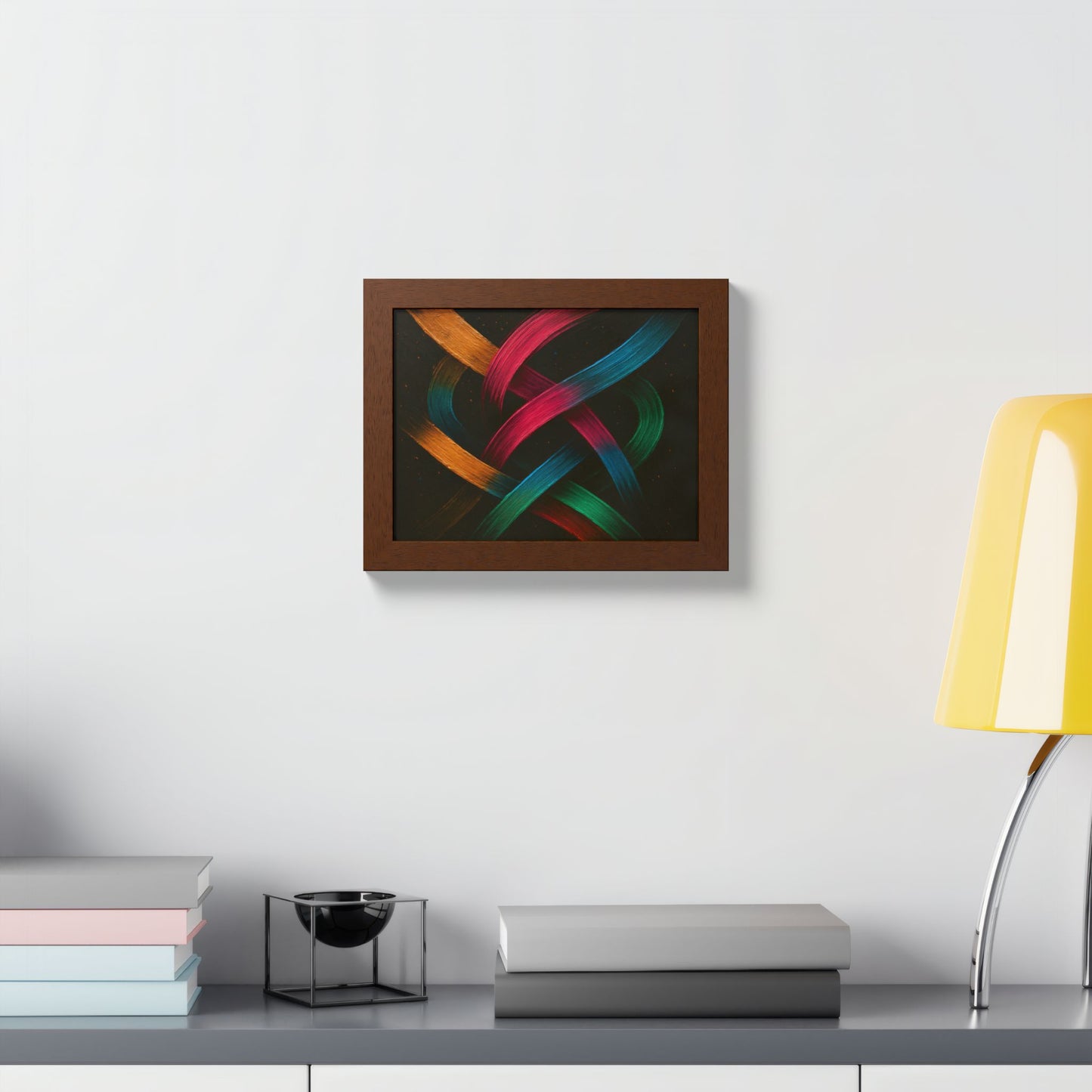 Vibrant Wooden Framed  Gallery Wall Art - Weave Design