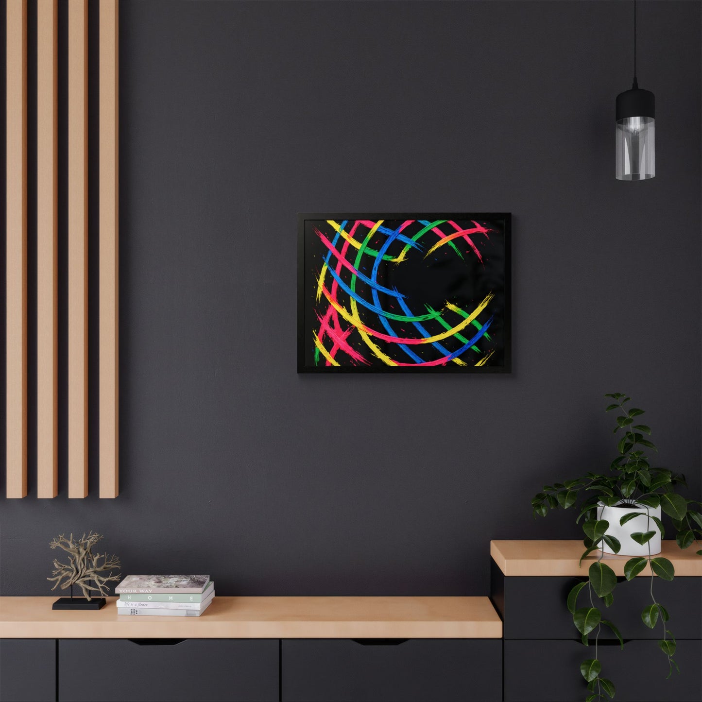 Colorful Wooden Frame Wall Art - Weave Design