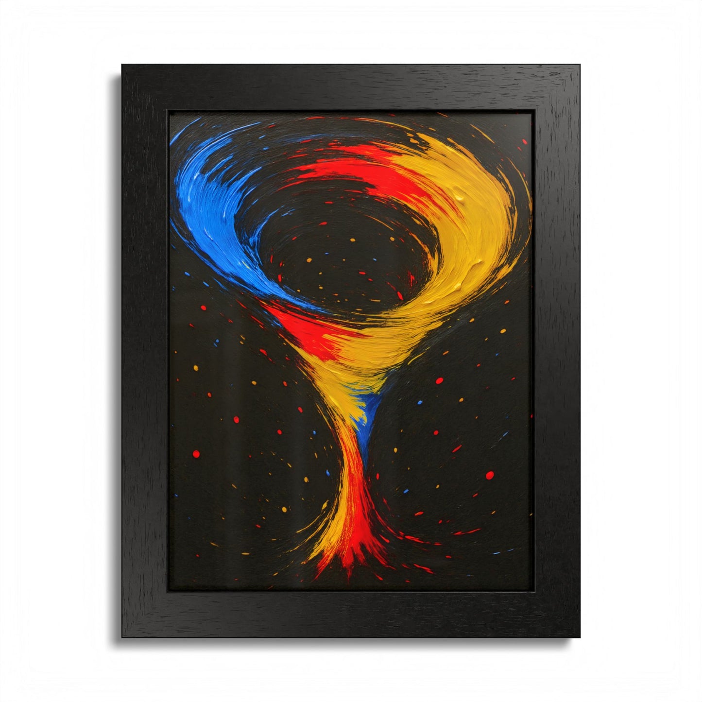 Vibrant Tornado Wooden Framed Wall Art - Cyclone Design