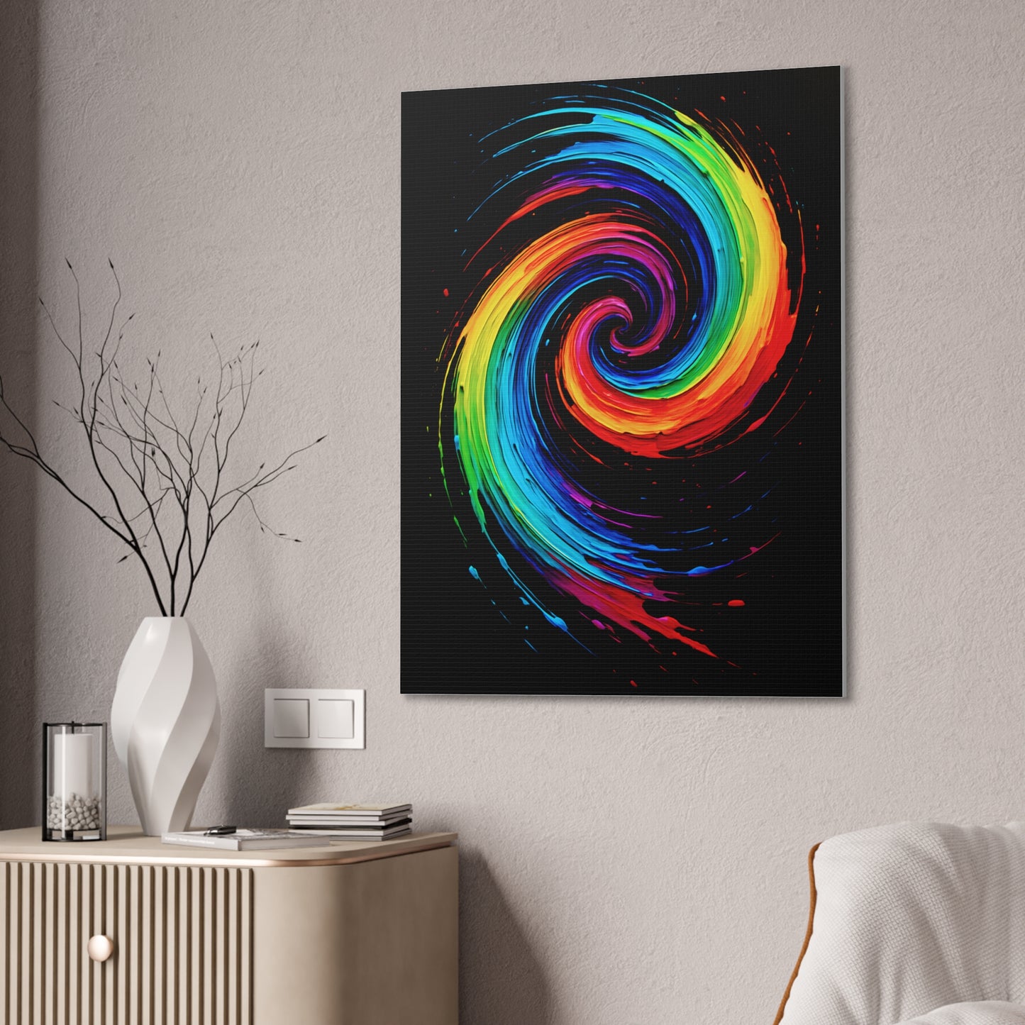 Colorful Swirl Canvas Art - Cyclone Design