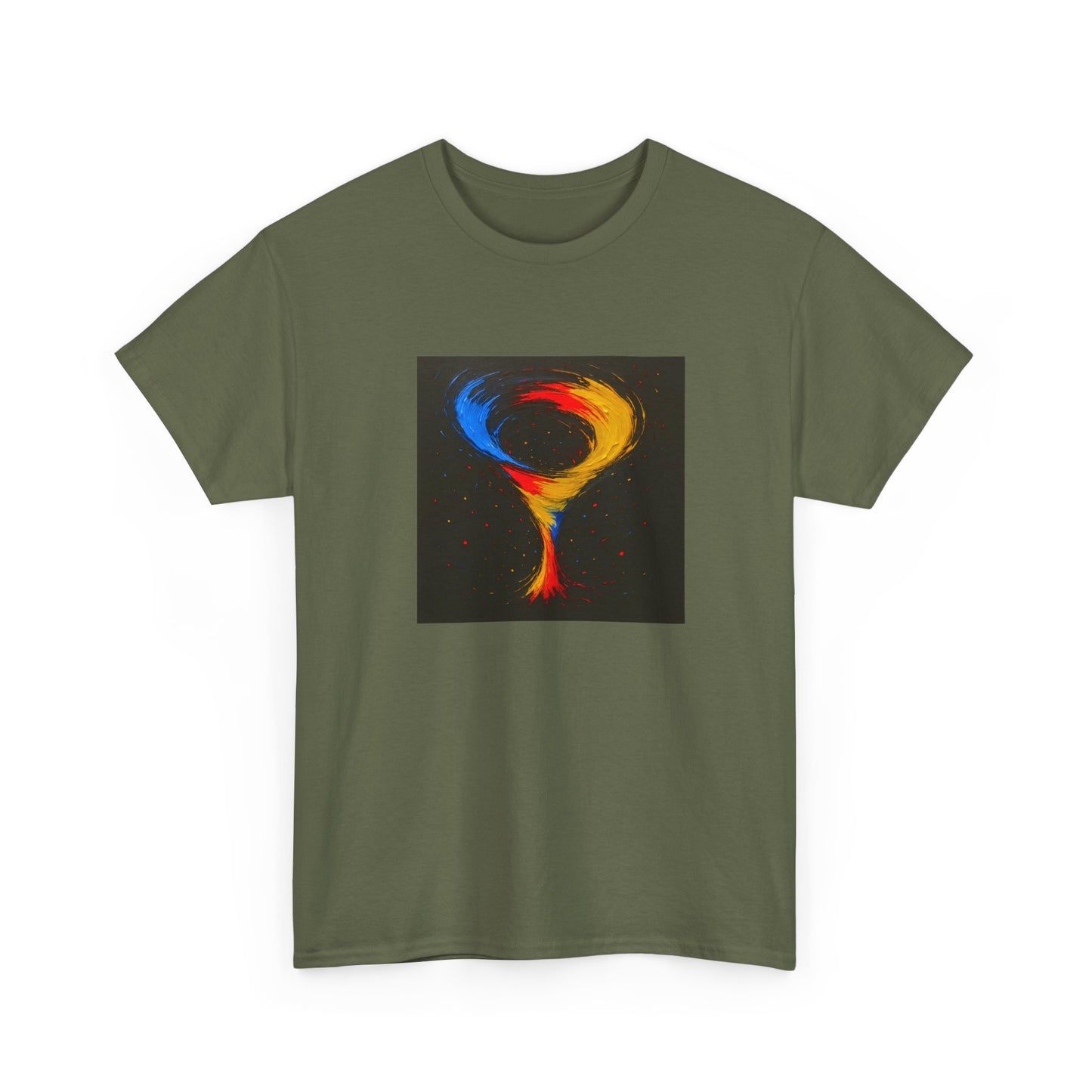 Unisex Heavy Cotton Abstract Art Tee - Cyclone Design