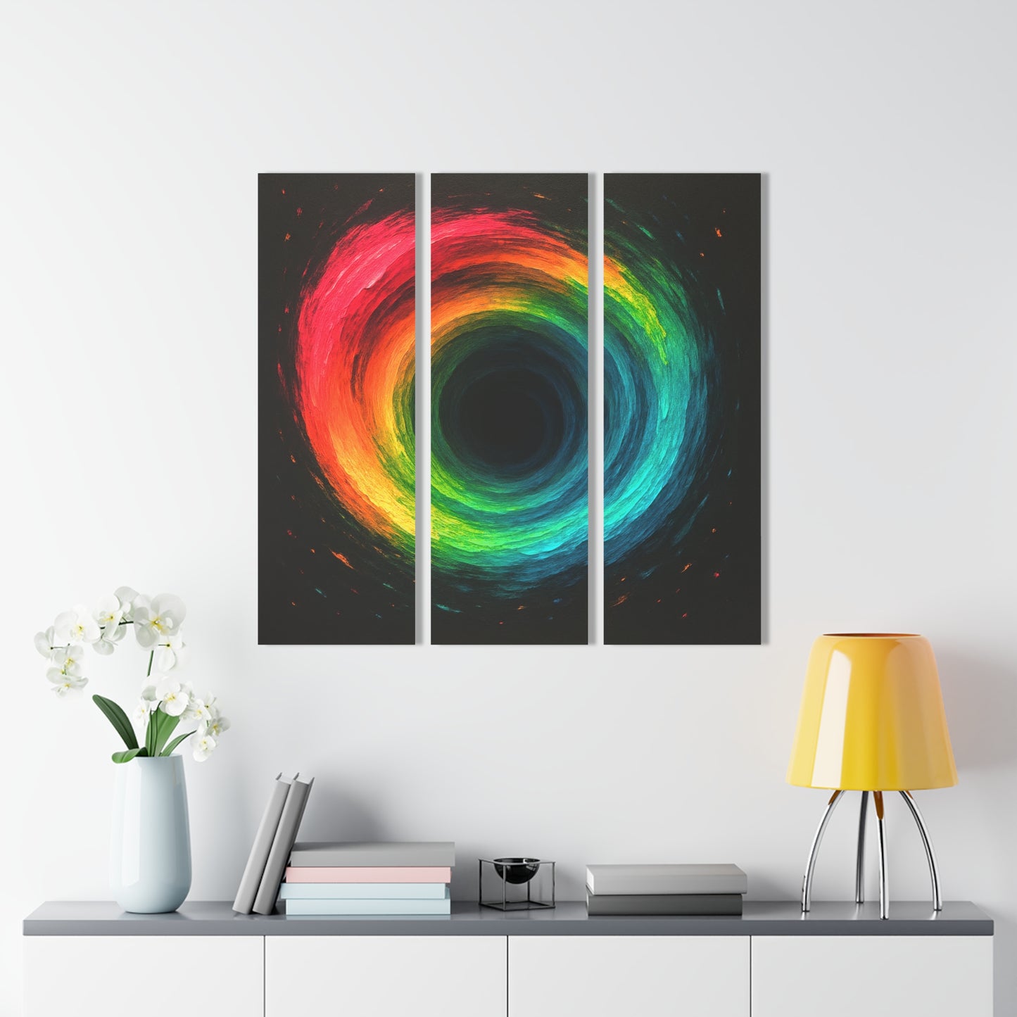 Circular Art Acrylic Triptych Prints for Modern Decor