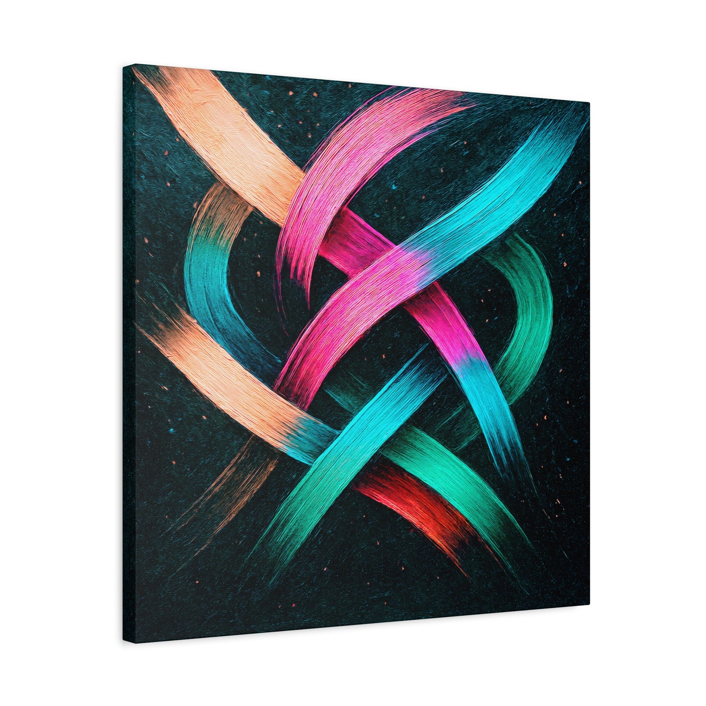 Colorful Abstract Canvas Art Print - Weave Design