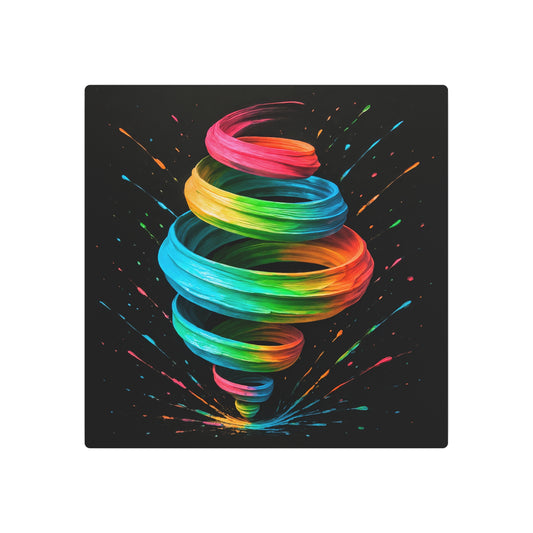 Modern Colorful Abstract Metal Wall Art - Cyclone Design