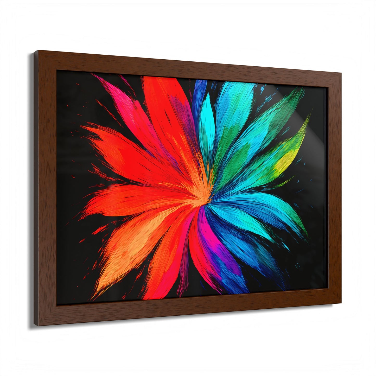Vibrant Floral Wooden Framed Art - Melt Design