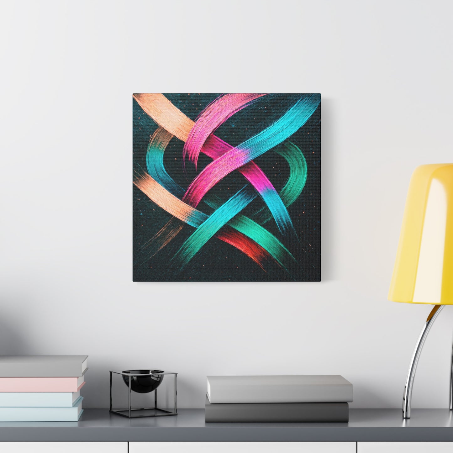 Colorful Abstract Canvas Art Print - Weave Design