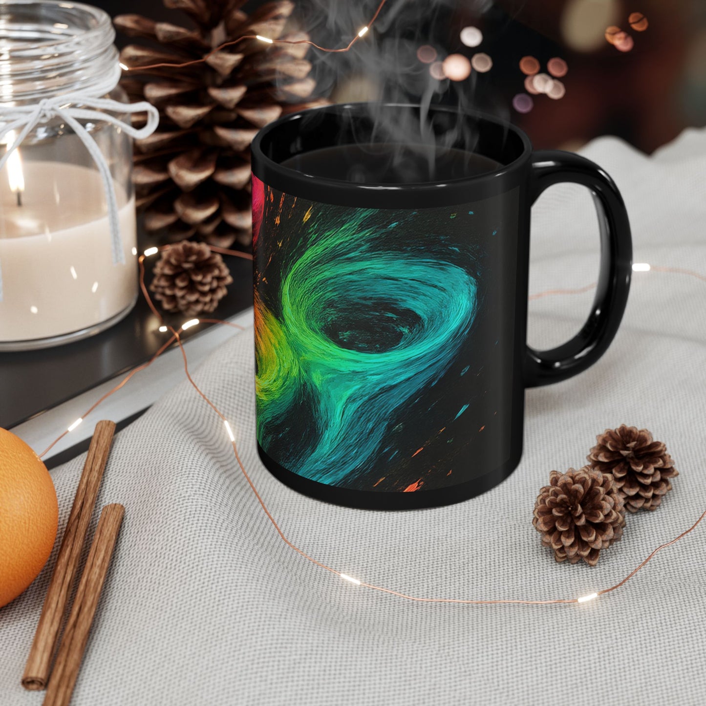 Vibrant Abstract Swirl Coffee Mug - Cyclone Design