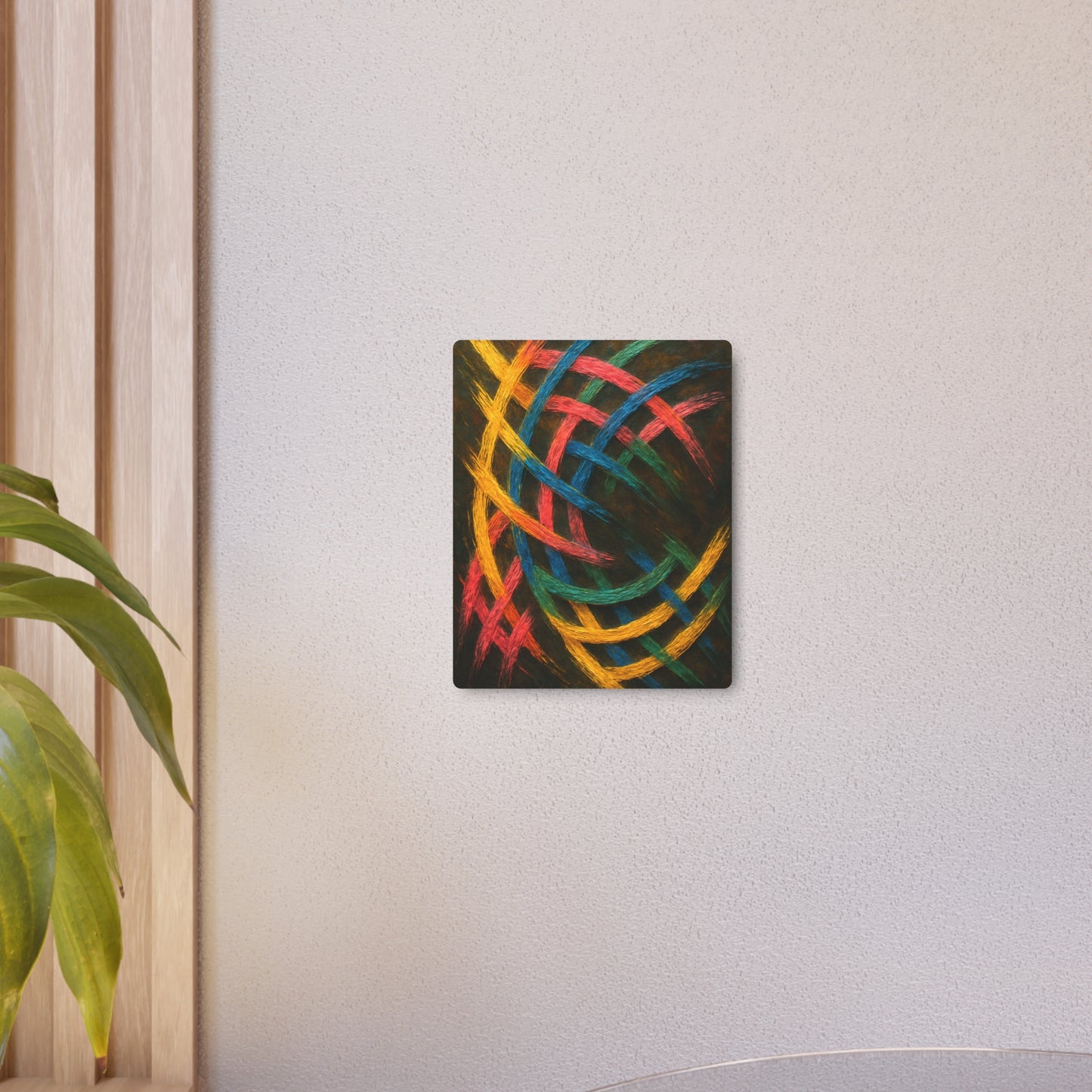 Vibrant Metal Art Sign - Weave Design