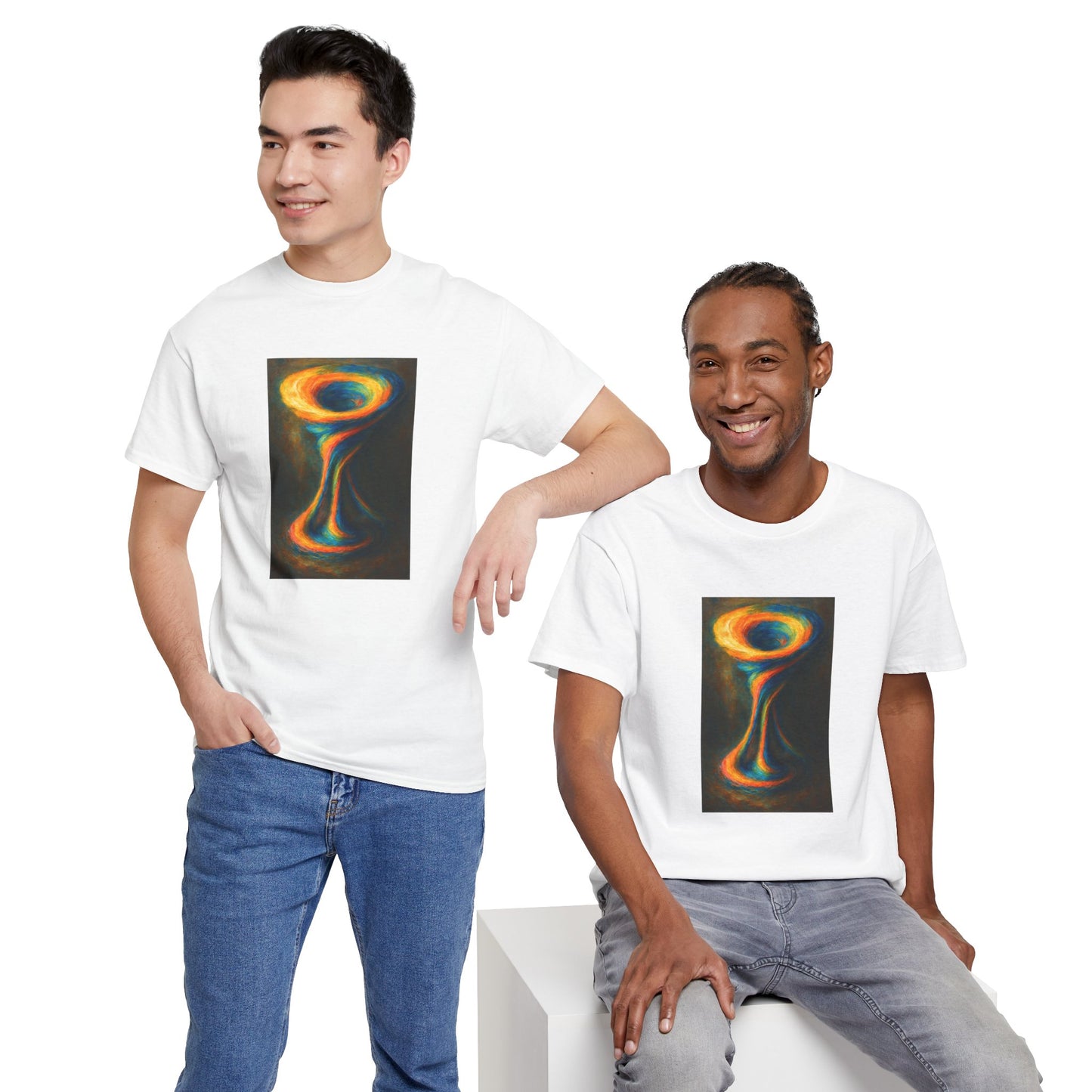 Casual Wear Colorful Abstract Art Unisex Tee - Cyclone Design