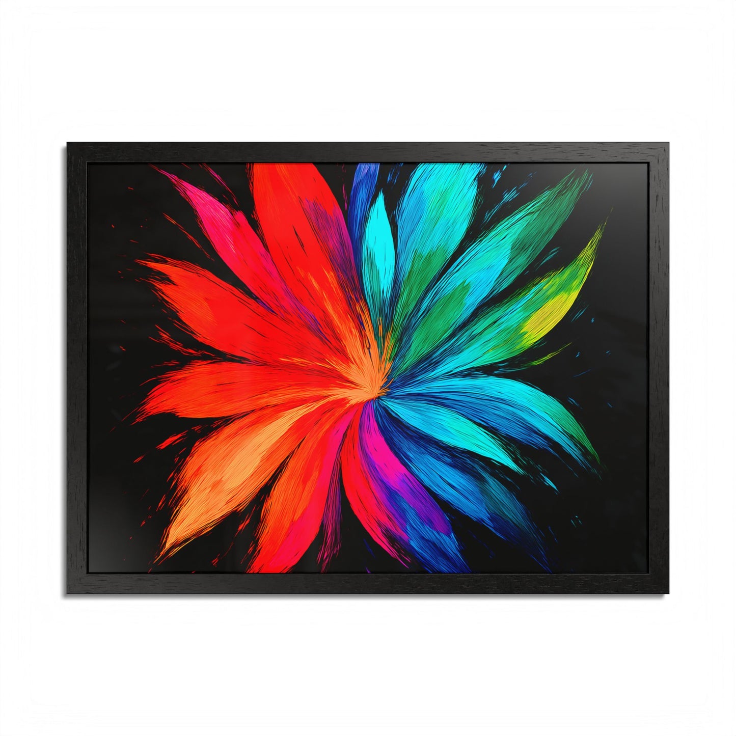 Vibrant Floral Wooden Framed Art - Melt Design